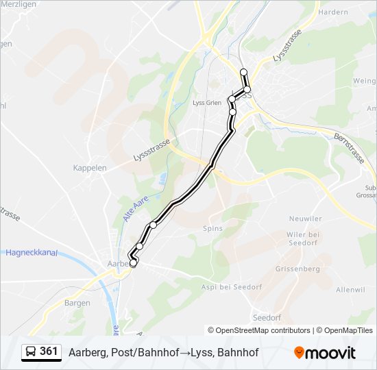 Plan de la ligne 361 de bus