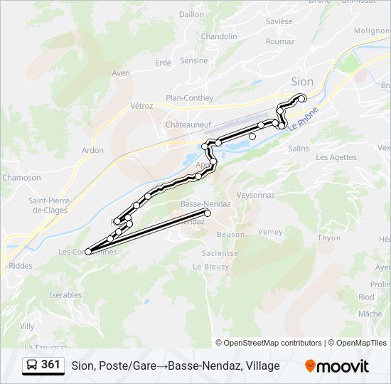 361 Bus Line Map