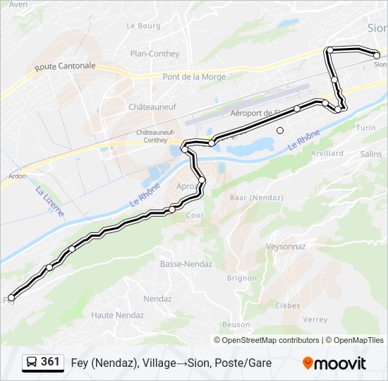 361 Bus Line Map