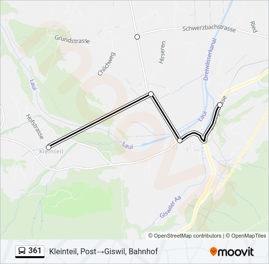 361 Bus Line Map