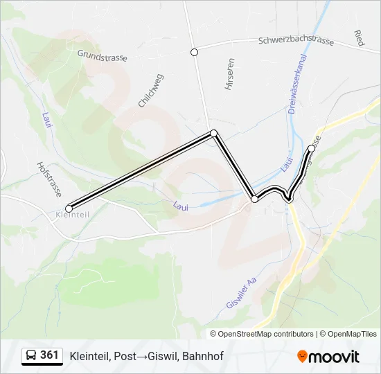 361 Bus Line Map