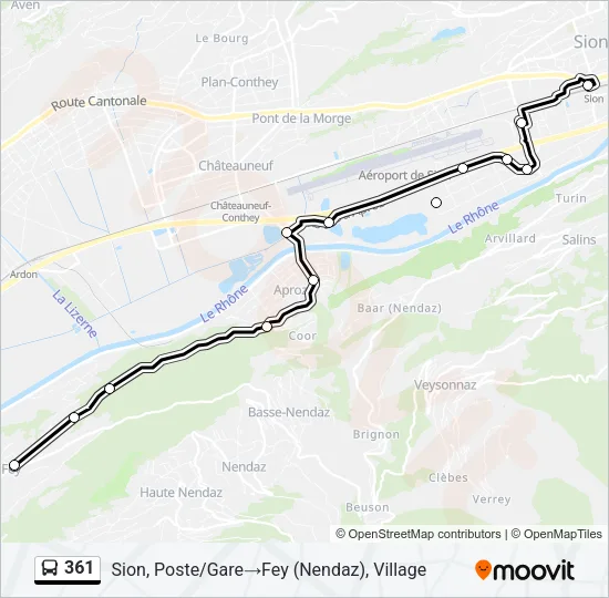 361 Bus Line Map