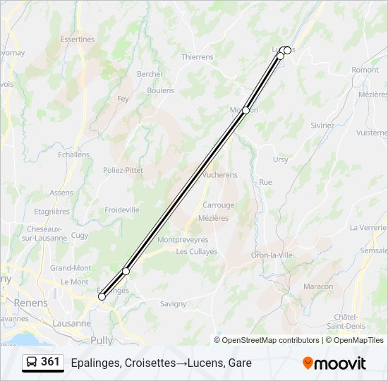 361 Bus Line Map