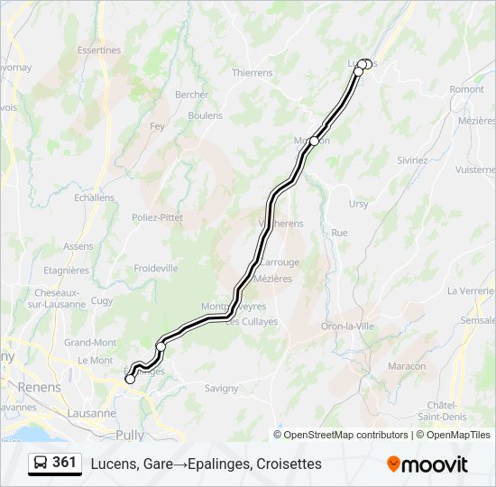 361 Bus Line Map