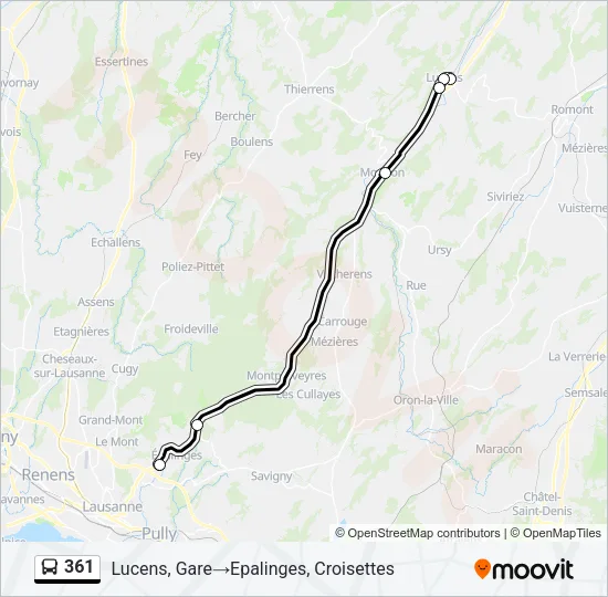 361 Bus Line Map