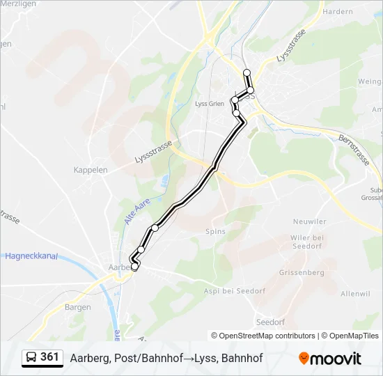 361 Bus Line Map