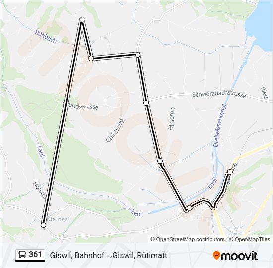 361 Bus Line Map