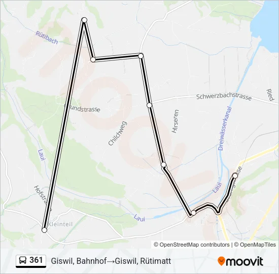 361 Bus Line Map