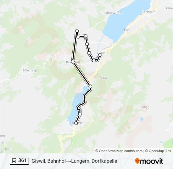 361 Bus Line Map