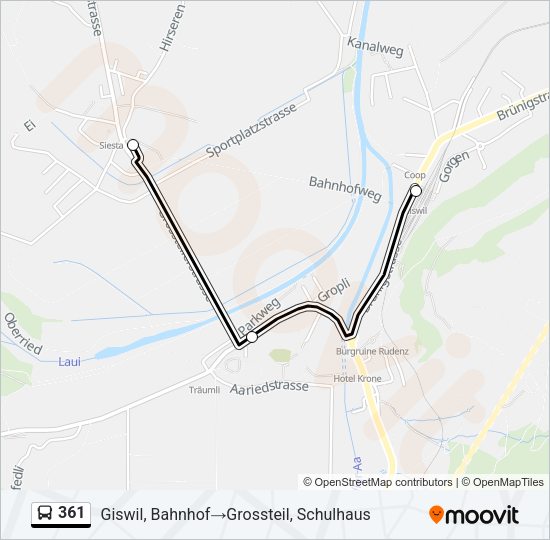 361 Bus Line Map