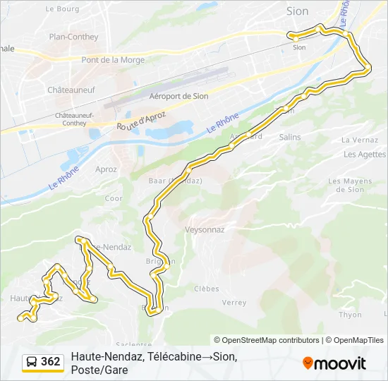 362 Bus Line Map