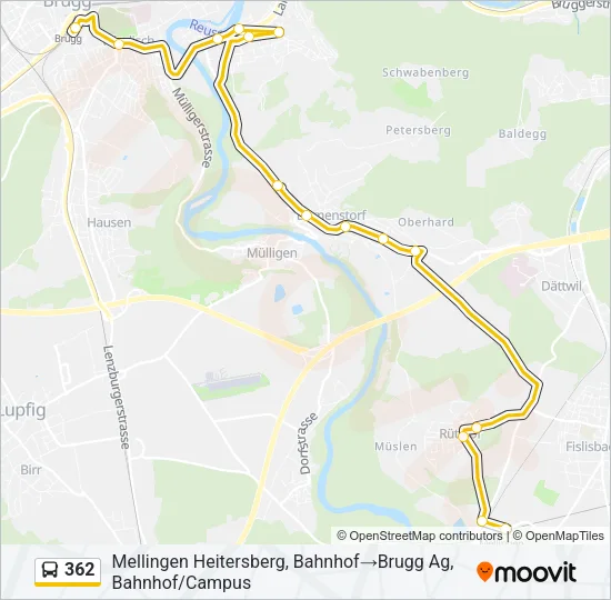 362 Bus Line Map