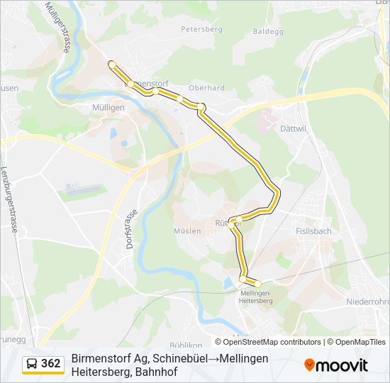 362 Bus Line Map