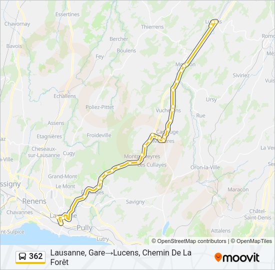 362 Bus Line Map