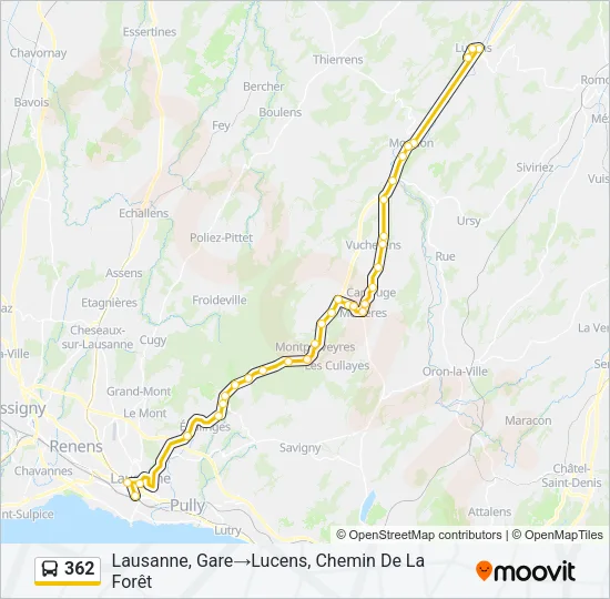 362 Bus Line Map
