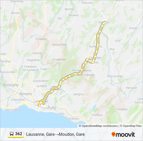 362 Bus Line Map