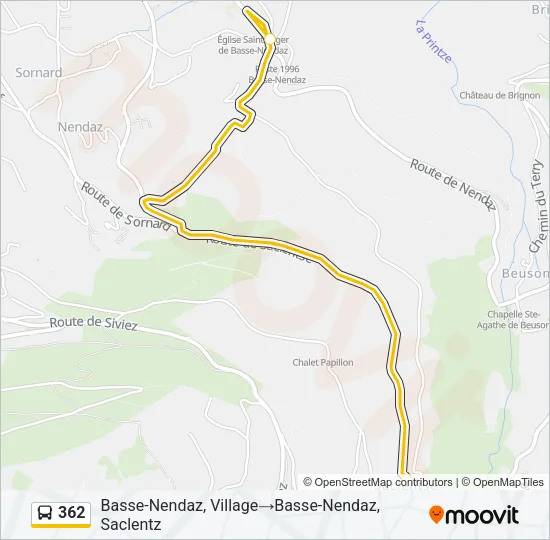 362 Bus Line Map