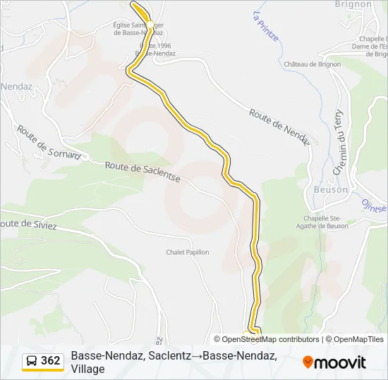 362 Bus Line Map