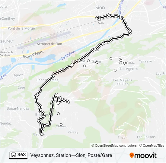 363 Bus Line Map