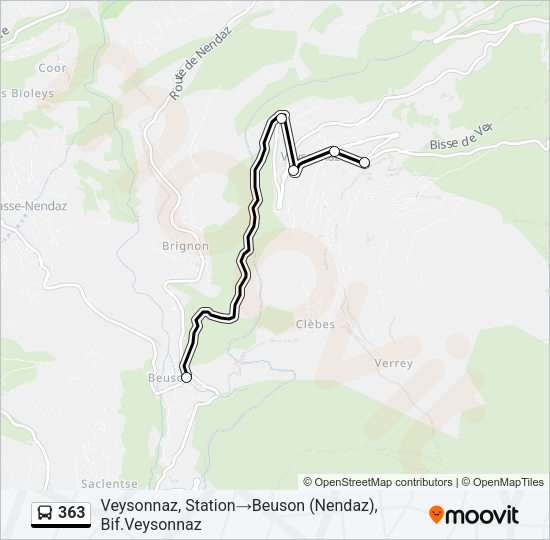 363 Bus Line Map