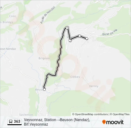 363 Bus Line Map