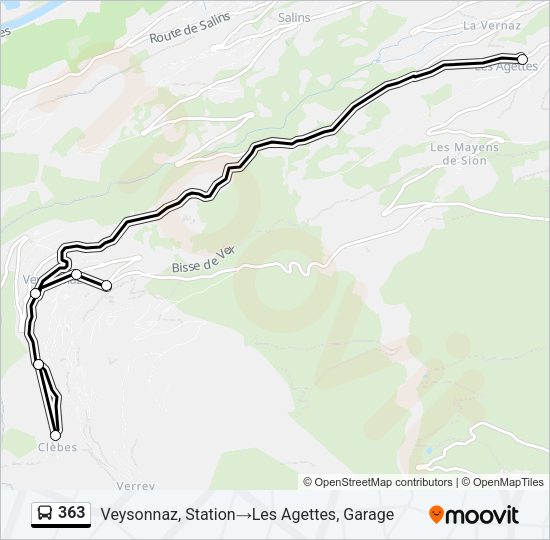 363 Bus Line Map