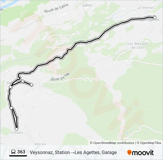 363 Bus Line Map