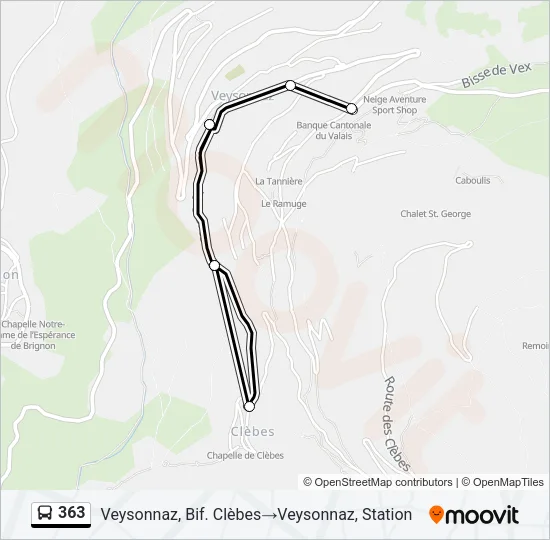 363 Bus Line Map