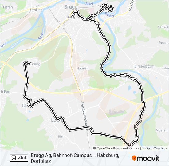 363 Bus Line Map