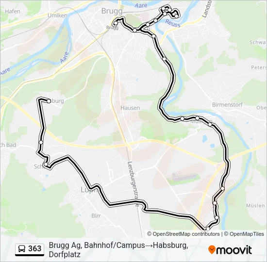 363 Bus Line Map