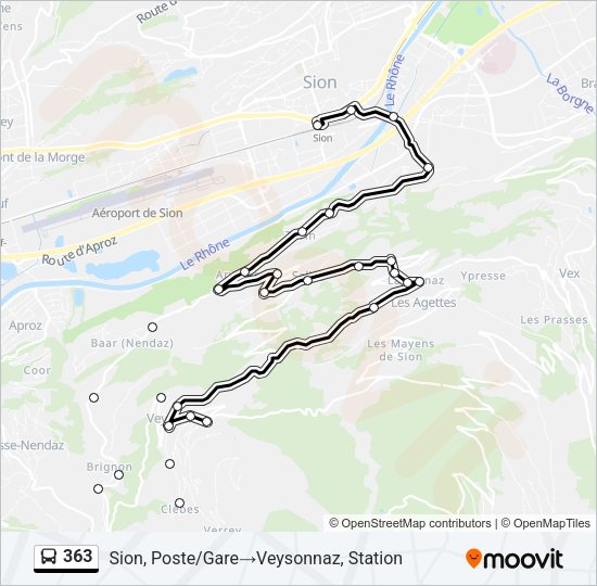 363 Bus Line Map