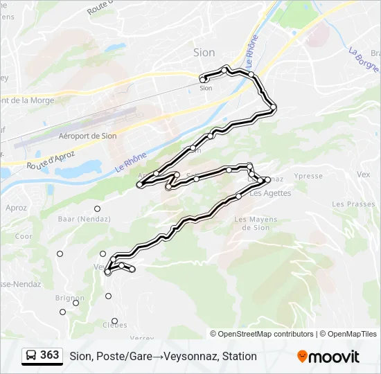 363 Bus Line Map