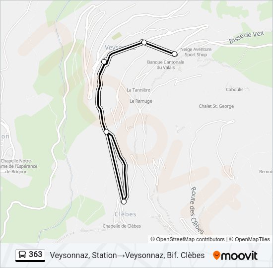 363 Bus Line Map