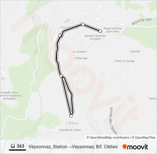 363 Bus Line Map