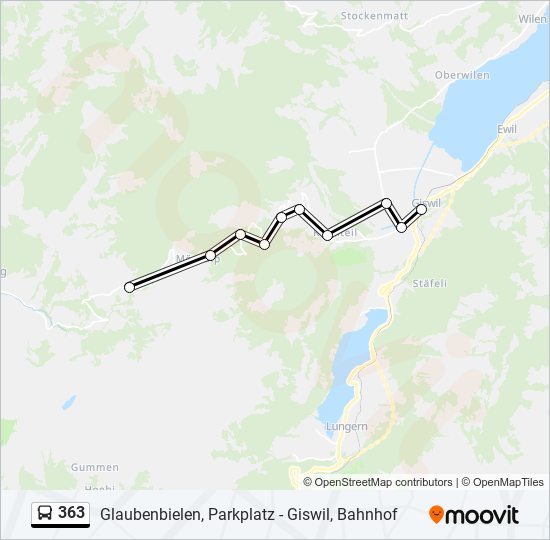 363 bus Line Map