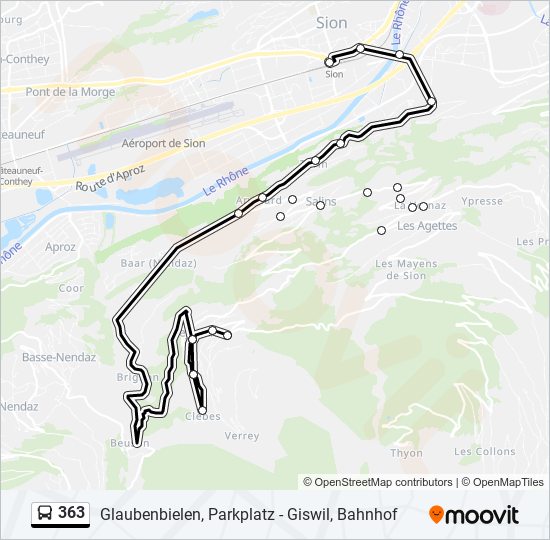 363 bus Line Map