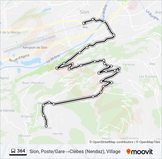 364 Bus Line Map