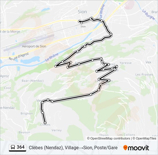364 Bus Line Map
