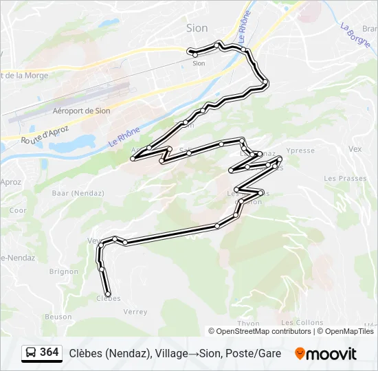 364 Bus Line Map