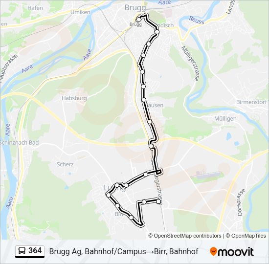 364 Bus Line Map