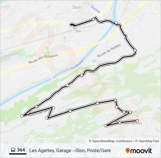 364 Bus Line Map