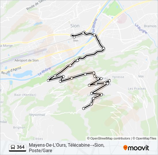 364 Bus Line Map