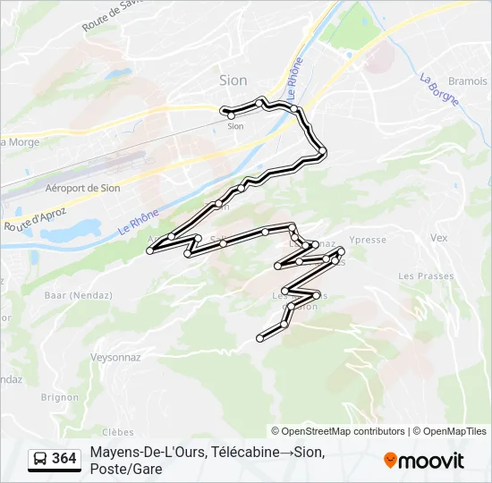 364 Bus Line Map