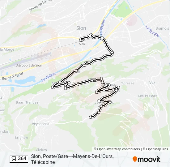 364 Bus Line Map