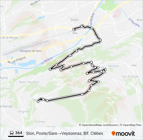 364 Bus Line Map