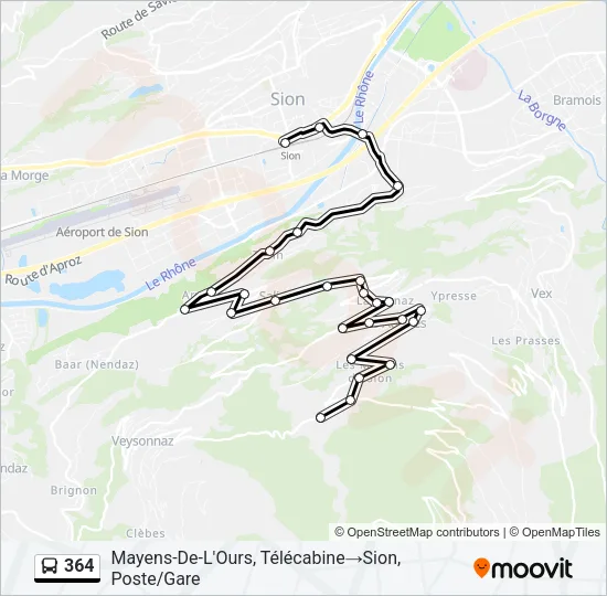 364 Bus Line Map