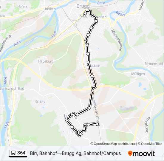 364 Bus Line Map