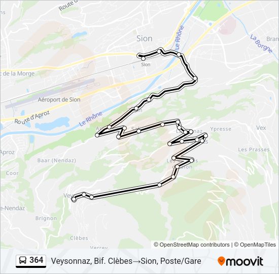 364 Bus Line Map