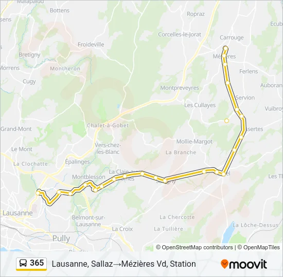 365 Bus Line Map