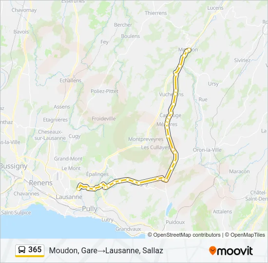 365 Bus Line Map